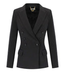 Chaqueta de doble pecho de Elisabetta Franchi Black Crepe