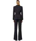 Chaqueta de doble pecho de Elisabetta Franchi Black Crepe