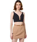 Elisabetta Franchi Black Crop Top With Logo