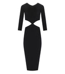 Vestido de punto de Elisabetta Franchi Black Cutting