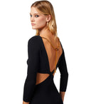 Vestido de punto de Elisabetta Franchi Black Cutting