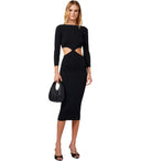 Vestido de punto de Elisabetta Franchi Black Cutting