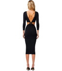 Vestido de punto de Elisabetta Franchi Black Cutting