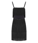 Elisabetta Franchi Black Fringed Dress