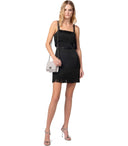 Elisabetta Franchi Black Fringed Dress