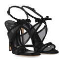Elisabetta Franchi Black Heeled Sandal With Bow