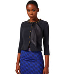 Elisabetta Franchi Black Veste avec écharpe Chain Foulard