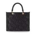 Elisabetta franchi zwarte Jacquard Raffia handtas