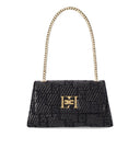 Elisabetta Franchi Black Jacquard Raffia Shoulder Bag