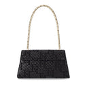 Elisabetta Franchi Black Jacquard Raffia Shoulder Bag