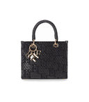 Elisabetta franchi negro jacquard raffia pequeño bolso