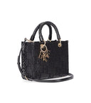 Elisabetta franchi negro jacquard raffia pequeño bolso