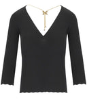 Elisabetta Franchi Black Jumper With Necklace