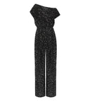 Elisabetta Franchi Black Jumpsuit avec des paillettes
