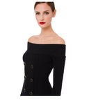Elisabetta Franchi Black Knitted Coat Dress