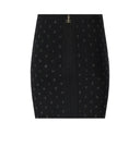 Elisabetta Franchi Black Knitted Skirt With Rhinestones