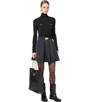 Elisabetta Franchi Black Knitting Turtleneck Dress