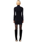Elisabetta Franchi Black Knitted Turtleneck Dress