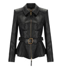 Elisabetta franchi zwart lederen riem jasje