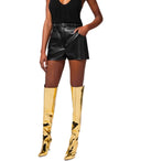 Elisabetta Franchi Black Leather Effect Shorts