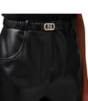 Elisabetta Franchi Black Leather Effect Shorts