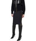 Elisabetta franchi negro midi falda con cremallera