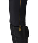 Elisabetta franchi negro midi falda con cremallera