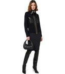 Elisabetta franchi negro midi falda con cremallera