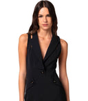 Elisabetta Franchi Black Mini Dress With Flaps