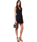 Elisabetta Franchi Black Mini Dress With Flaps