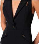 Elisabetta Franchi Black Mini Dress With Flaps