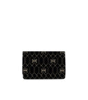Elisabetta Franchi Black Monogram Crossbody Bag z urokami