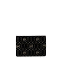 Elisabetta Franchi Black Monogram Crossbody Bag z urokami