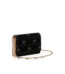 Elisabetta Franchi Black Monogram Crossbody Bag z urokami