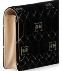 Elisabetta Franchi Black Monogram Crossbody Bag z urokami