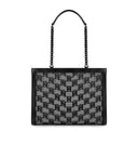 Elisabetta Franchi Black Monogram Mesh Shopping Bag