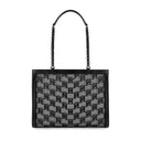 Elisabetta Franchi Black Monogram Mesh Shopping Bag