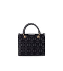 Elisabetta franci czarny monogram Mała torba na zakupy z urokami