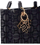 Elisabetta franci czarny monogram Mała torba na zakupy z urokami