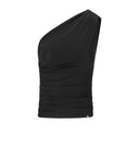Elisabetta Franchi Black One Shoulder Top