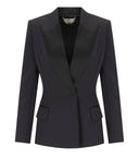 Elisabetta Franchi Black Satin Lapel Jacket
