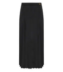 Elisabetta Franchi Black Satin Midi Skirt