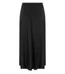 Elisabetta Franchi Black Satin Midi Skirt