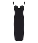 Elisabetta Franchi Black Sheath Dress With Bow