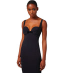 Elisabetta Franchi Black Sheath Dress With Bow