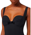 Elisabetta Franchi Black Sheath Dress With Bow