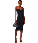 Elisabetta Franchi Black Sheath Dress With Bow