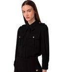 Elisabetta Franchi Black Shirt With Bow