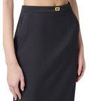 Falda negra de Elisabetta franchi con logotipo