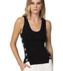 Elisabetta Franchi Black Top With Logo